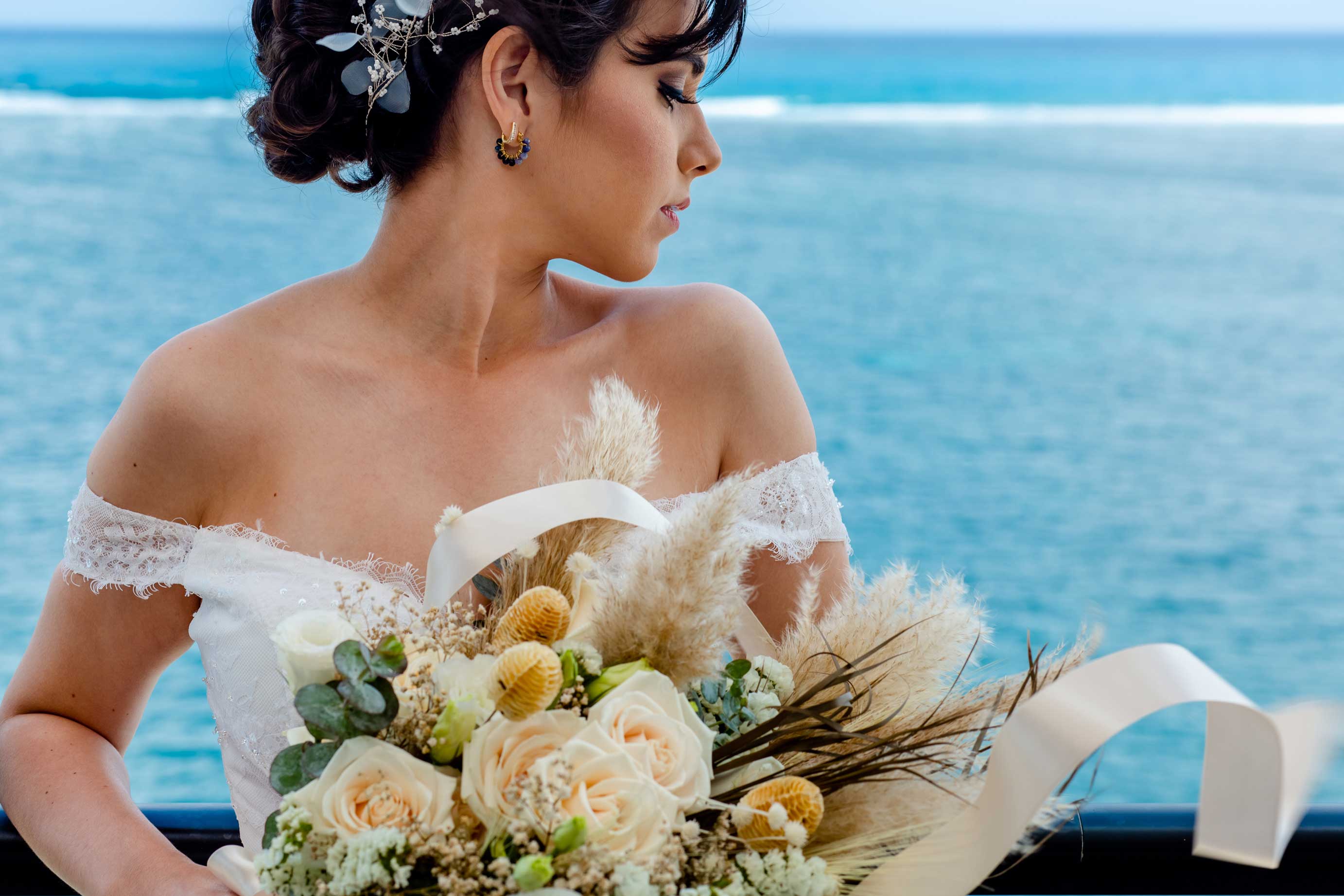 bride in the beach